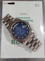 Rolex Daydate 18239 Vignette 漸變藍面有紙
