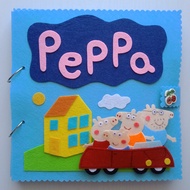 Đồ chơi Sách vải Gia đình lợn Peppa (Hình thật 100%) - Peppa Big Quiet book - Tulip Store Handmade