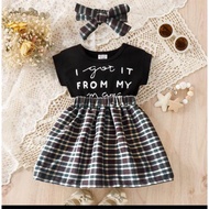 GIRLS' T-SHIRT SET, SKIRT SET FOR AGES 1-5 YEARS, IAM MAMA MOTIF