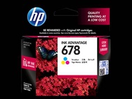ตลับหมึก HP 678 สีดำ HP 678 สีหมึกแท้ประกันศุนย์ ชุด ตลับดำ + ตลับสี