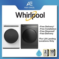 WHIRLPOOL FWEB9002GW | FWEB9002GG 9KG SANICARE WHITE / GREY FRONT LOAD WASHING MACHINE