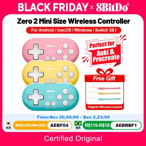 8BitDo Zero 2 Mini Size Gamepads PC Anki Procreate macOS Keyboard Shortcut Key for Switch 2 Android 