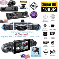 24Hrs 3-4 Channels Display Dashcam FHD Time Lapse Infrared Loop Recording Parking Monitor for grab t