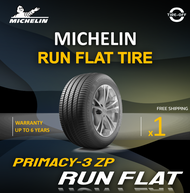 Michelin 245/45R19 PRIMACY 3 ZP (RUN FLAT) ยางใหม่ ผลิตปี2023 ราคาต่อ1เส้น มีรับประกันจากมิชลิน แถมจุ๊บลมยางต่อเส้น ยางรันแฟลต ขอบ19 245 45R19 RUN FLAT จำนวน 1 เส้น
