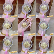 Pure Gold Get Rich Chain Library Keychain Hanging 999 Yellow Wholesale 1e11 Gold Beads Car Pendant B