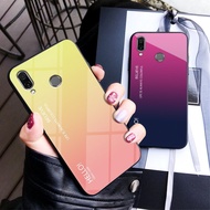 Huawei Nova 3i Gradient Tempered Glass Back Soft Silicone Edge Shockproof Case Cover phone case