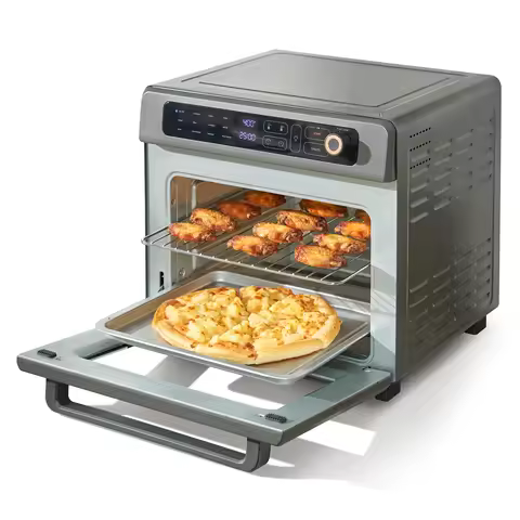 SucceBuy Air Fryer Toaster Oven 25L Convection Oven 1700W Stainless Steel Toaster Ovens Countertop C