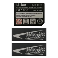 4Ah 5Ah 6Ah Battery BL1830 Label Capacity Sticker Suitable for Makita Makita 18V Lithium Battery