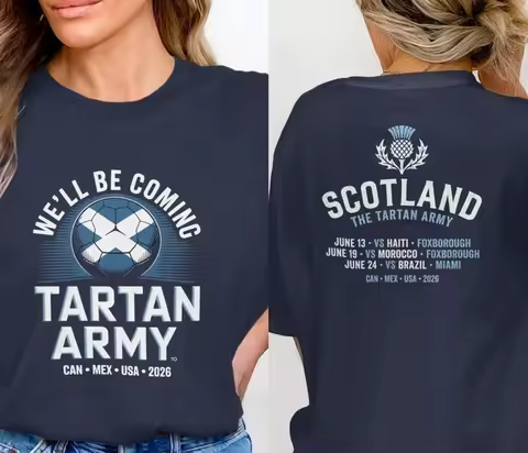Scotland 2026 Shirt Tartan Army Fixtures T-Shirt Scotland Vs Brazil Graphic Tshirts Tee Scottish Foo