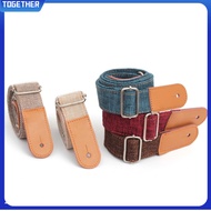TOG Ukulele Strap Cotton Linen Soft Leather Head Shoulder Strap Length Adjustable Musical Instrument Accessories