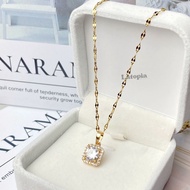 Women's Coffee Break Gem Pendant Necklace S01, Titanium, Anti-Rust, Fashion Accessory
