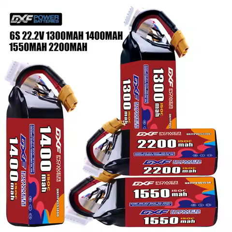 DXF Lipo 6S Battery 22.2V 1550mAh 2200mAh 1400mAh 1300mAh 150C with XT30 XT60 JST Plug for FPV Helic