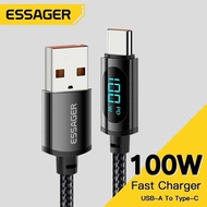 ESSAGER 100W Type C Turbo Charging LED Display 7A Data Cable – 1 Meter Fast Charging Cable