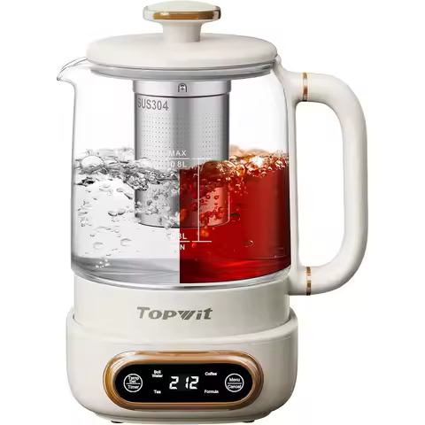 Electric Tea Kettle 11 Temperature Control 4 Presets Glass Kettle with Removable Infuser 0.8L for Co