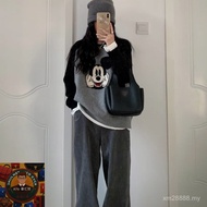 Real Shot A7o Premium Store-P Home Black Triangle Label Lychee Grain Cowhide Vegetable Basket Bag Ha