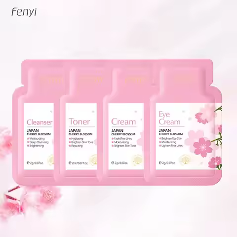 4pcs Skincare Sets Sakura Cleanser Face Cream Toner Eye Cream Deep Cleansing Moisturizer Oil Control