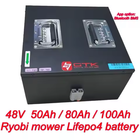 Gtk 48V 50AH 80Ah 100Ah Lifepo4 lithium battery pack for Ryobi RM480e RM300e ZT480ex 300MV Zero Turn