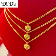 18k Saudi Gold pawnable original necklace women's frosted peach heart pendant jewelry gift for girlfriend