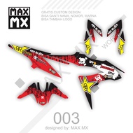 Decal Stiker Honda Sonic 150R Dekal Variasi Stiker Striping custom Fullbody bintang merah hitam