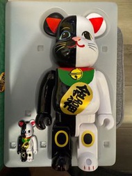 Bearbrick 黑白招財貓