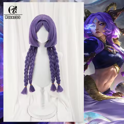 ROLECOS Game LOL The Unbroken Faith Yunara Cosplay Wig 60cm Purple Color Women Wigs Heat Resistant S