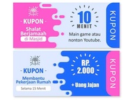 CETAK KUPON UNDIAN VOUCHER TIKET KARCIS 1 SISI BAHAN HVS ART PAPER