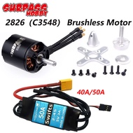 Surpass Hobby C3548 2826 3548 790KV 900KV 1100KV Brushless Motor 40A/50A ESC for Airpalne Aircraft M