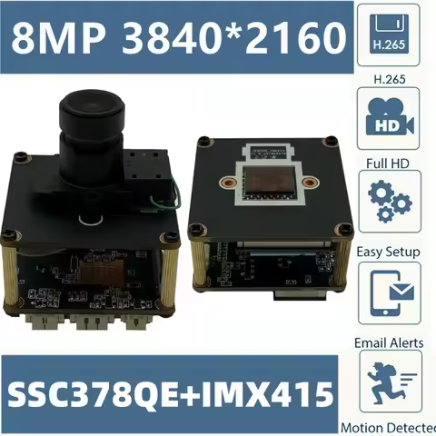 8MP 4K IMX415+MStar SSC378QE 3840*2160 20FPS H.265 IP Camera Module Board M12 Lens IR-Cut Onvif Low 