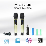 TANAKA MIC T-100 Premium Universal Mic Wireless Karaoke Meeting Professional Basic Receiver Double M