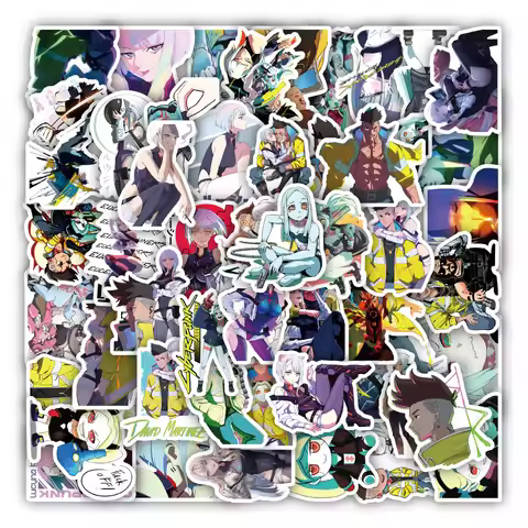 60PCS Cyberpunk: Edgerunners Cartoon Graffiti Stickers Car Trunk Water Cup Waterproof Stickers Decor
