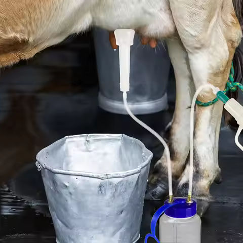 1Set Manual Cattle Milking Machine Plastic Reusable Teat Friendly for Dairy Farms Homesteads Cows Sh
