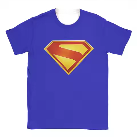2026 New Hot-selling Fashion Superman Logo T-shirt Men's Beach Style Aesthetic T-shirt Round-neck Hi