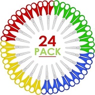 Kids Scissors 5 inch Safety Scissors 24 Pack Kid Scissors Right and Left Handed Scissors Assorted Co