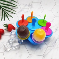 wholesale 7 Cell Silicone Mini Ice Pops Mold Ice Cream Ball Lolly Maker Popsicle Mould Baby DIY Food
