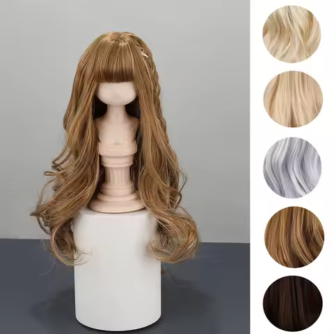 BJD wig SD MSD Mdd YoSD Wig long hair style w bang & braid for 1/3 1/4 1/6 Fashion long wig curly ha