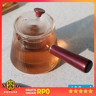 HMLOVE Glass Teapot Heat Resistant Filter Flame Infuser Teapot 400ml - HM04 Original 99 Square