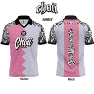 2023 Choii Jersey Ori Dragon Shirt Pink Black Retro Collar Jersey Choii Baju Lelaki Thailand Viral C