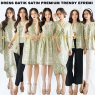 Efremi BATIK SERIES GREEN BATIK SATIN SILK PREMIUM BATIK SEMI SILK Exclusive BATIK Uniform BATIK COUPLE WOMEN CLOTHES MAN CHLOTES BATIK INDONESIA