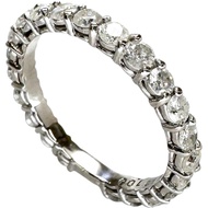 Size 9, nearly full circle diamond 1.00ct ring, K18WG white gold, 2.1g, women's. [Pre-owned]