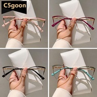 C5GOON Women Vintage Cat Eye Anti Blue Light Glasses Minimalist Metal Frame Fashion Computer Eyeglas