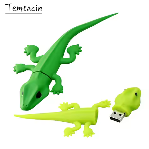 Cartoon USB 2.0 Green Lizard USB Flash Drive Silicone 256G 128G 64GB 16GB 8GB Cute Gecko Memory Stic
