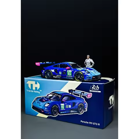 In Stock Trends Hobby TH 1:64 Porsche 911 GT3 R -2025 LeMans 24H LMGT3 #90 Alloy Die Cast Car Model 