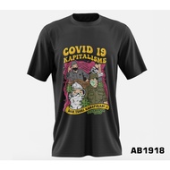 Stop Berita C0vid Distro T-Shirt, Dark Black Screen Printing Jumbo SizeADA