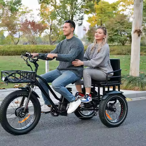 China's new 3-wheel manned electric tricycle front drive 24-inch family freight bicycle adult tire t