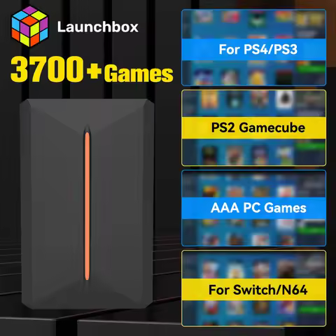 Launchbox 500GB External Game Hard Drive Retro Game Console for PS4/PS3/PS2/PS1/Wii/Wiiu/N64 with 37
