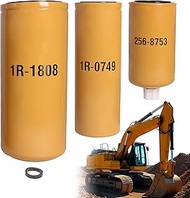 1R-1808 1R-0749 256-8753 Filter Kit (Set of 3), Fuel Filter/Oil Filter/Fuel Water Separator for Cate