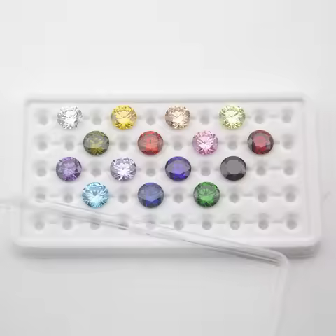 Size 4.0mm~10.0mm 5A Round Cut Mix 15 Colors Cubic Zirconia Stones Loose CZ Synthetic Gemstones for 