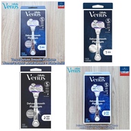 Gillette Venus Deluxe Smooth Platinum Women's Razor Metal Handle + Blade Refill Set