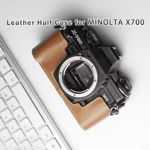 Film Camera Genuine Leather Cowhide Protective Case For MINOLTA X700 Case Leather Camera Half Case A