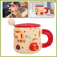 Porcelain Cappuccino Cup With Spoon Ceramic Coffee Cup Ceramic Mug Cute Cartoon Mug